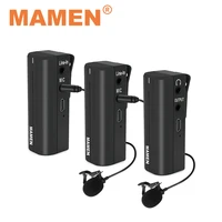 mamen 2 4ghz wireless lavalier recording microphone built in battery with transmitter receiver for camera phone vlog interview