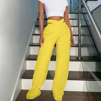 chic women loose wide leg high street pants casual pant fashion double waist solid color sport trousers ladies bottom streetwear