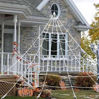 halloween decorations spider web with gutter hook set 7m giant outdoor party yard triangular spider web decor stretch
