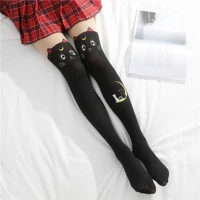 new japan lolita cute sailor moon tights girls lovey luna kitty silk pantyhose nylon black white legwear leggings for women