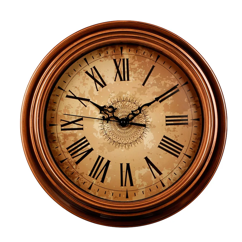 

12-inch Silent Non-Ticking Round Wall Clock,Decorative Vintage Style Roman Numeral Clock,Home Kitchen/Living Room/Bedroom