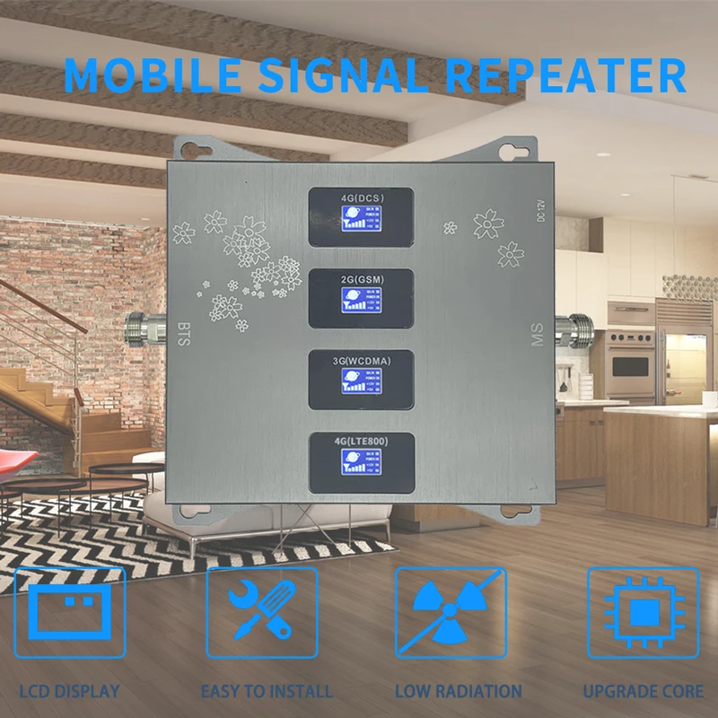 

Band20 800 900 1800 2100 Mhz Cell Cellular Amplifier Four-Band Mobile Signal Repeater 2G 3G 4G Phone Booster LTE GSM UMTS DCS
