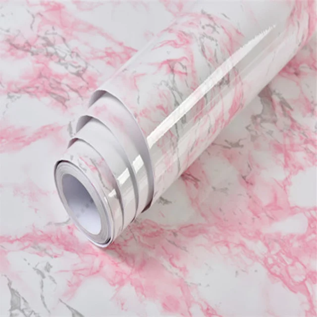 Light Pink Стиль 1 метр водонепроницаемые виниловые мраморные обои самоклеящиеся современные настенные наклейки для гостиной кухни DIY украшение комнаты - Цвет: Light Pink