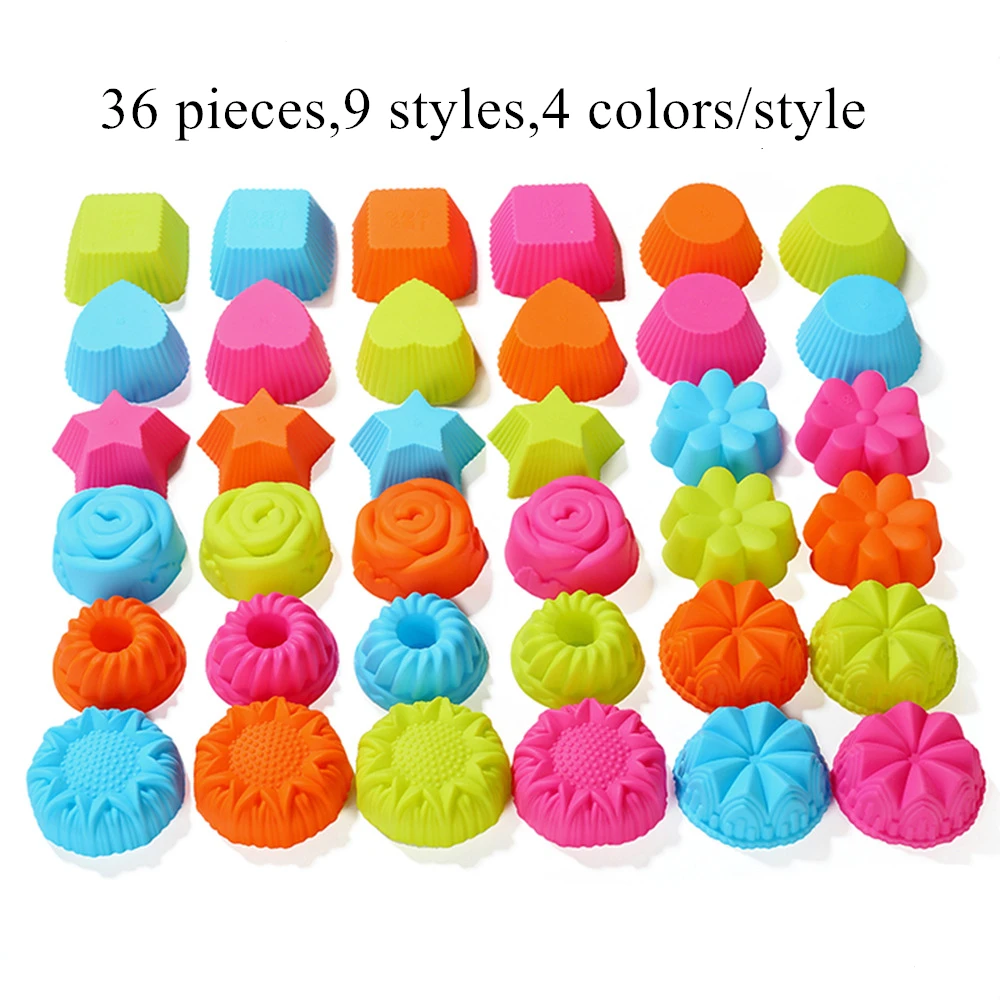 24/36 шт. силиконовая форма для кексов с антипригарным покрытием