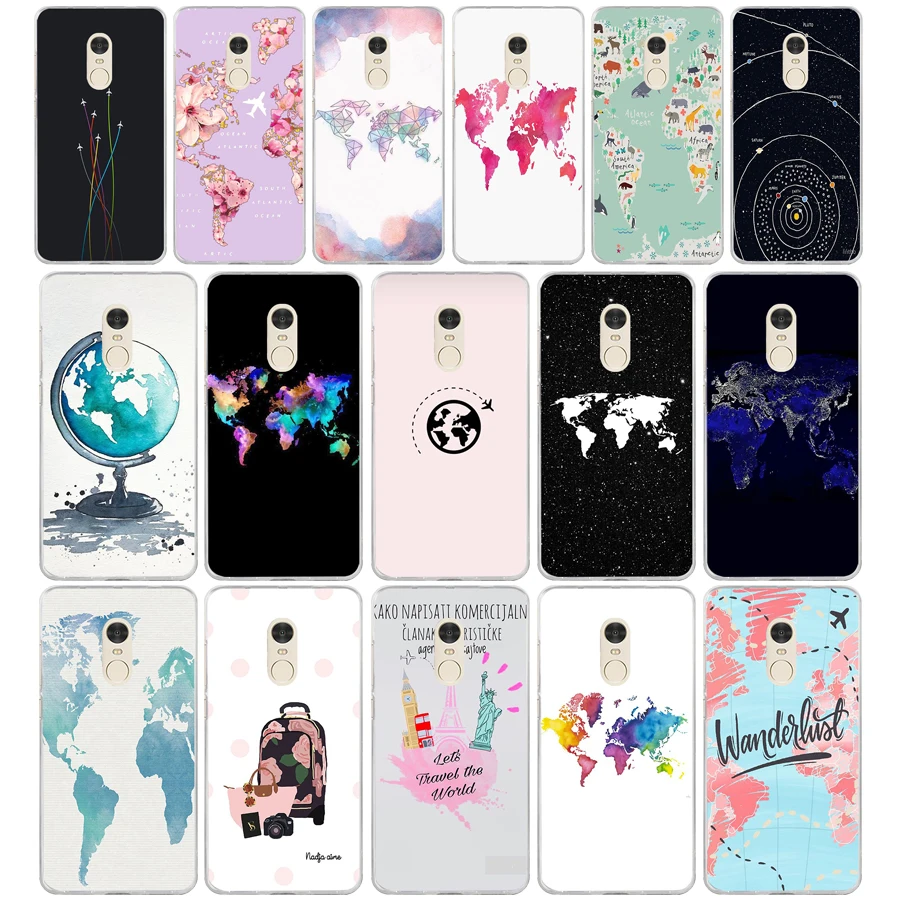 78AA карта мира подарок Мягкий Силиконовый ТПУ чехол для телефона для Xiaomi Redmi 4A 4x Note 4 4x чехол