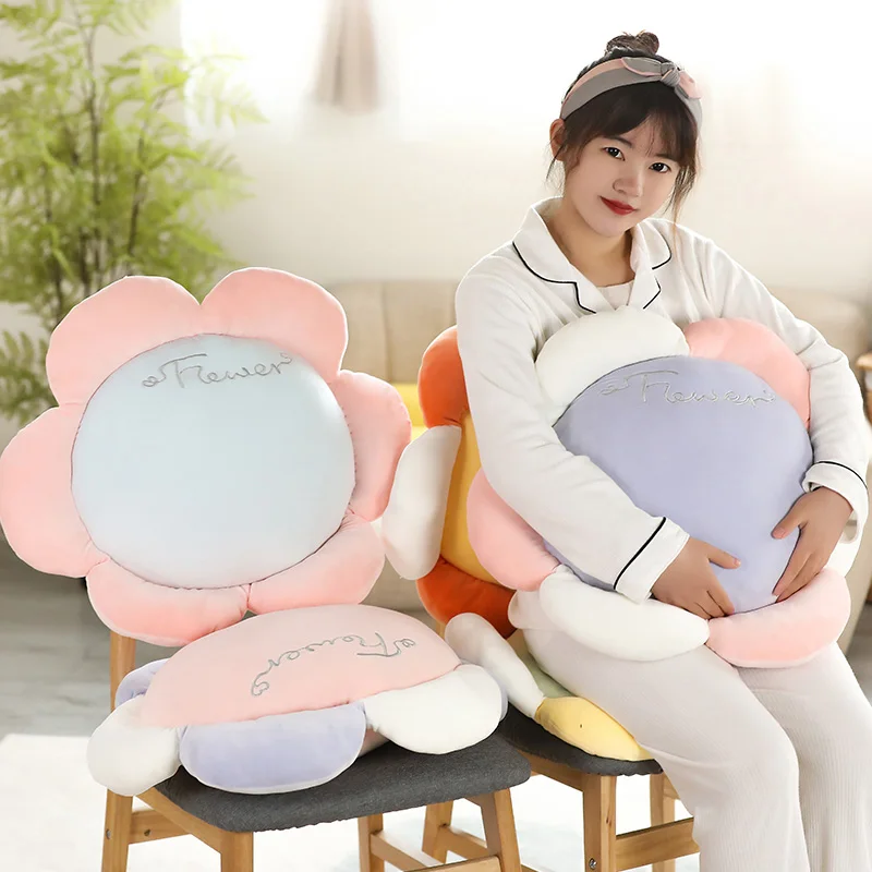 

45/65/105CM Cartoon Flower Shaped Plush Pillow Color Plant Flowers Cradle Floor Mat Soft Stuffed Home Sofa Sleep Cushion Dolls