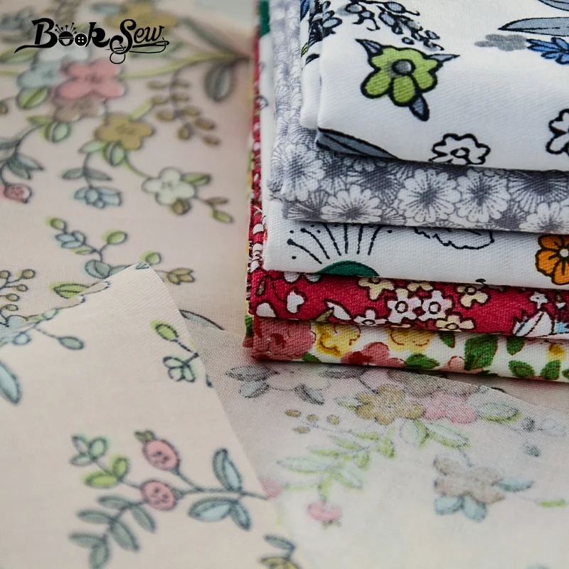 Booksew 100% хлопок печатная ткань в цветочек краситель метр Текстиль 6 шт./лот 40 см x 50