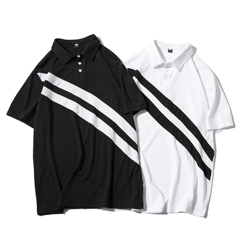 

Рубашка мужская с коротким рукавом, стильная повседневная с коротким рукавом, черный и белый цвета, лето