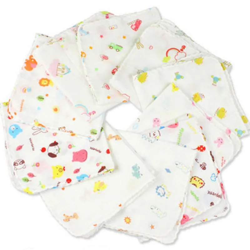 Детские Банные полотенца 8 шт./лот хлопковые марлевые детские с цветочным принтом