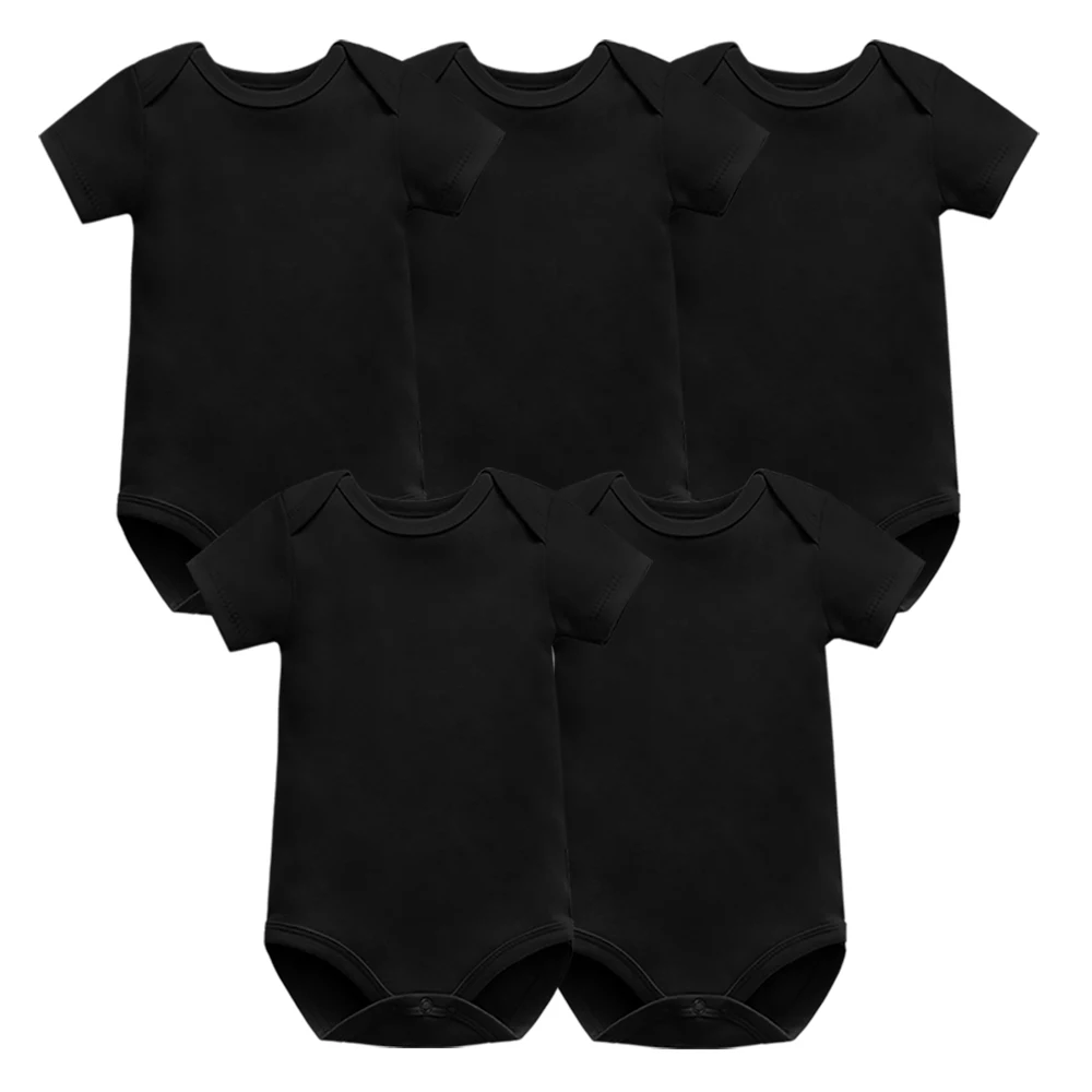 Боди летнее однотонное с коротким рукавом для новорожденных 5 шт./упаковка | Мать