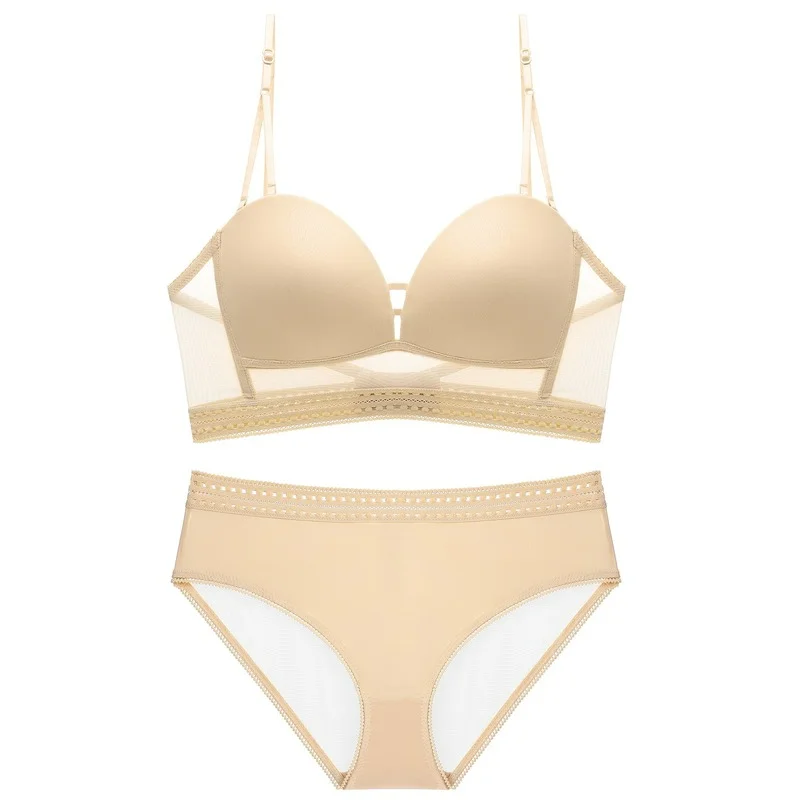 

Sexy Ladies Underwear Sexy Gathering Glossy Comfortable Breathable Underwear Ladies New Bra Set