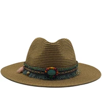 simple summer womens jazz caps hats for men with wide birm girl straw vintage hat floppy sun beach church cap gorros