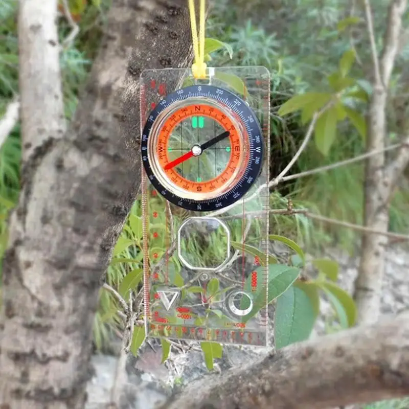 

Professional Outdoor Camping Directional Cross-country Race Hiking Special Compass Baseplate Ruler Map Scale Compass Night See