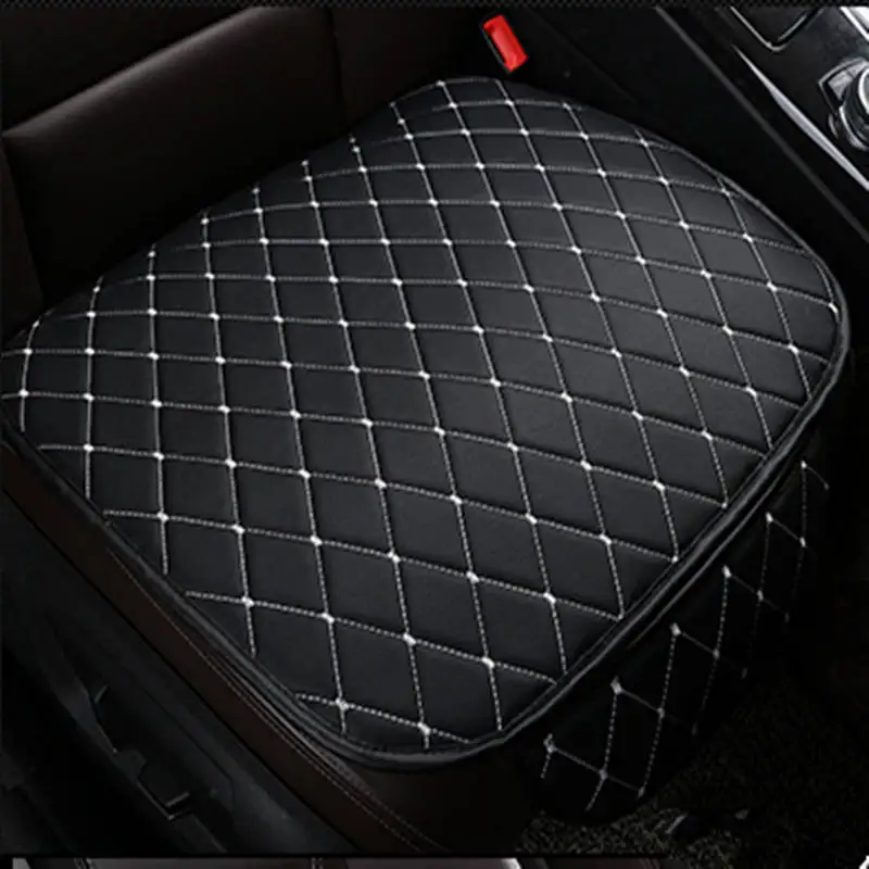 Black white 1Pcs Универсальный кожаный чехол для сиденья автомобиля, подушка для переднего и заднего сиденья, чехол для сиденья для автомобильного кресла, защитный коврик, аксессуары для интерьера - Название цвета: Black white 1Pcs