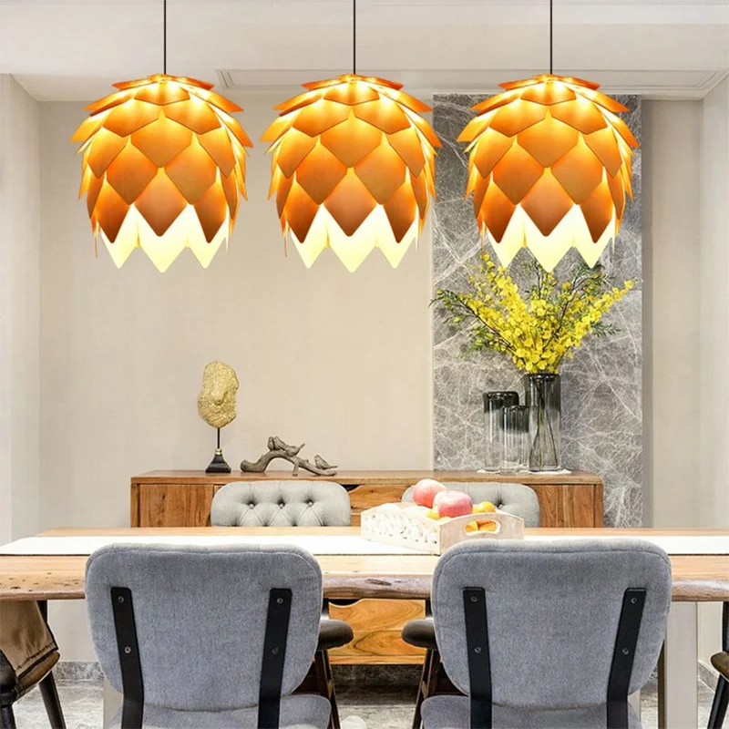 Деревянные шишки светодиодные подвесные светильники DIY Паб Клуб ресторан