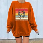 Женский свитшот с надписью на тему Хэллоуина, с длинным рукавом