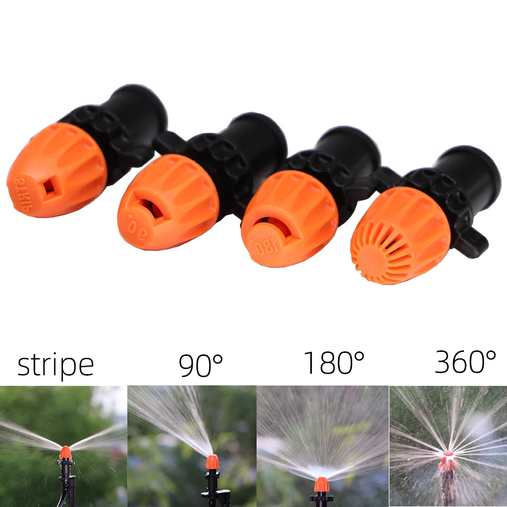 

15PCS Irrigation Sprinkler 90°/180°/360°/strip Nozzle Optional Wood Pile Barb Screw Connector Suitable Garden Plant Greenhouse