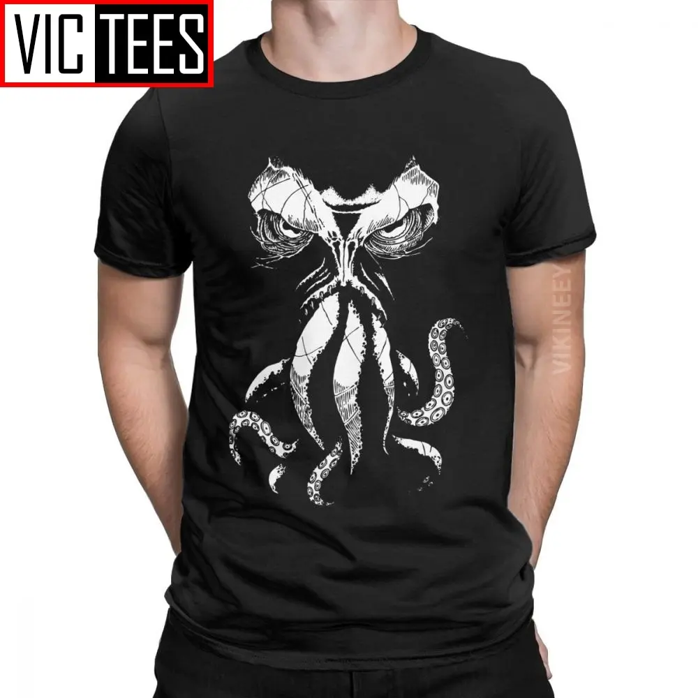 

Men Cthulhu Wakes T Shirt Cthulu Lovecraft Horror Necronomicon Chthulu 100 Percent Cotton Clothes Humor Winter T-Shirt