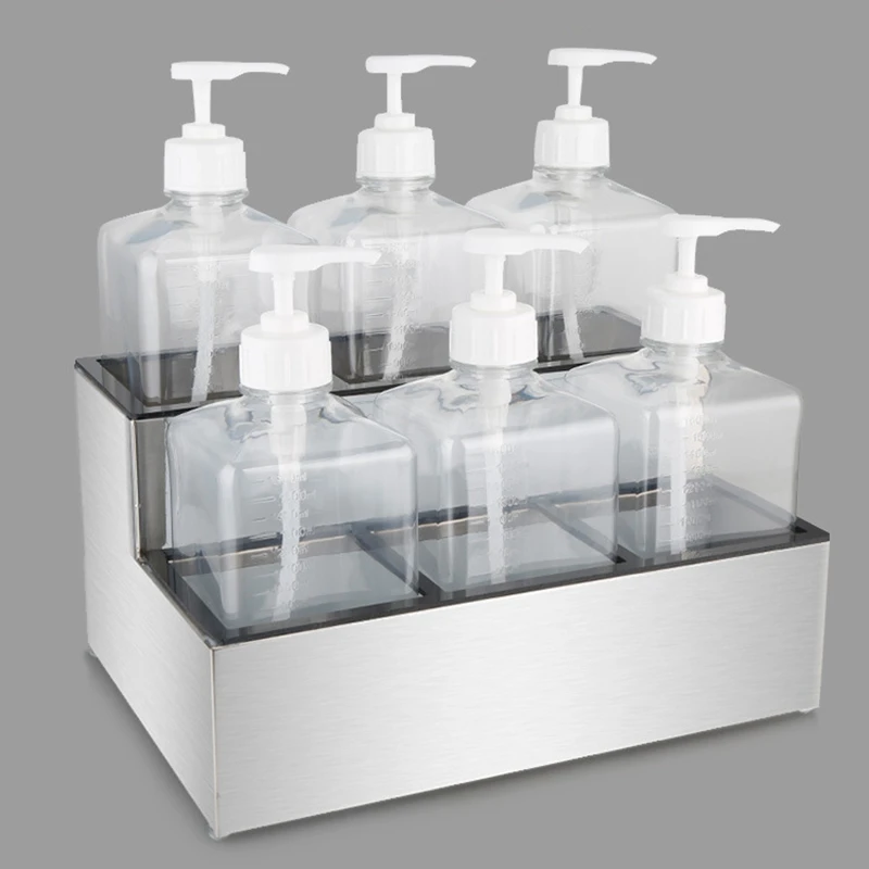 

Stainless Steel Sugar Pressure Bottle Holder Jam Bottle Fixed Shelf Syrup Wine Storage Rack Stand Display Shelving