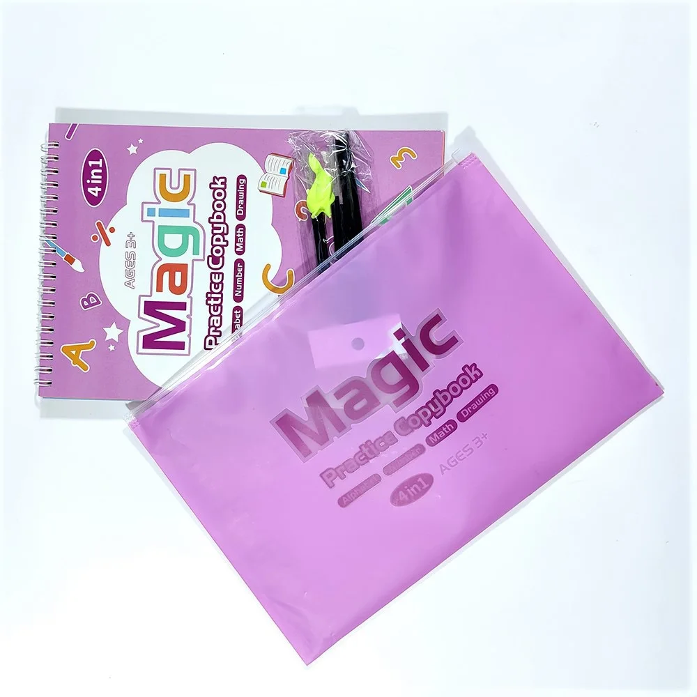 

Large Size 4-in-1 ReusableTracing Book Kids Handwriting Leaning Alphabet Number Math Drawing Magic Practice Copybook