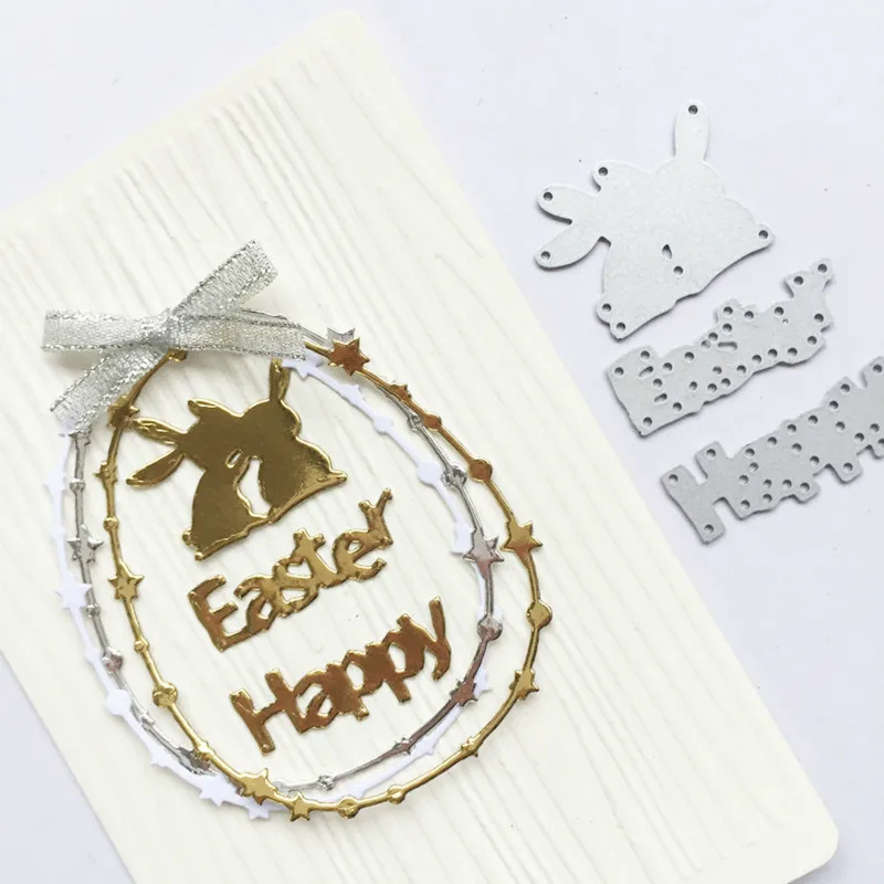 1 шт. металлические Вырубные штампы с изображением кролика Счастливой Пасхи Kawaii