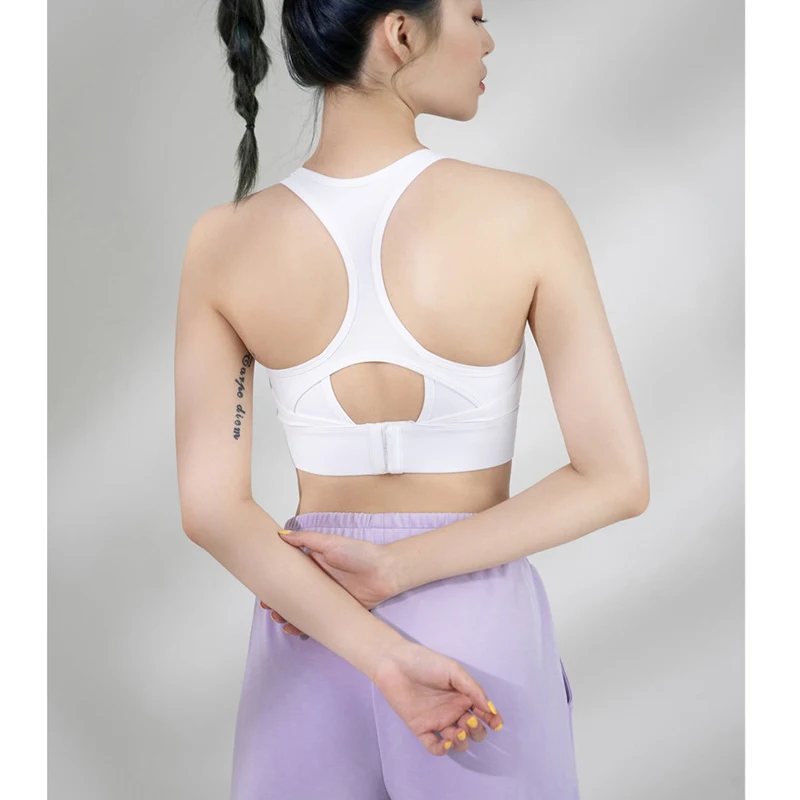 

Women Adjust Nylon Sports Bra Shockproof Running Top Yoga Adjustable Back Buckle Quick-Drying Fitness Bra Workout Vest