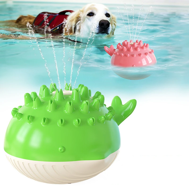 

Summer Refreshing Electric Water Floating Swimming Pool Pet Bath Water Spray Dog Puppies Toy Tooth Cleaning Products
