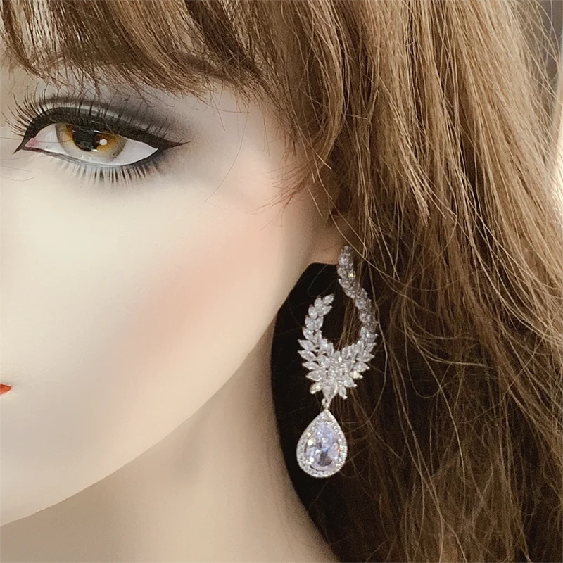 Элегантные медные геометрические фирменные дизайнерские серьги в форме капли