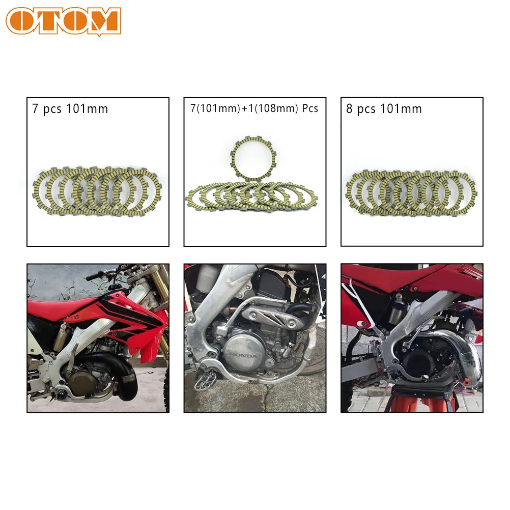 

OTOM Motorcycle Engine Parts Clutch Friction Plates Kit Fibrous Material Of Paper Composite For HONDA CRF CR125R CRF250R CRF250X