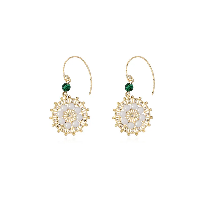 Высококачественные серьги французские ретро счастливый компас жемчужные