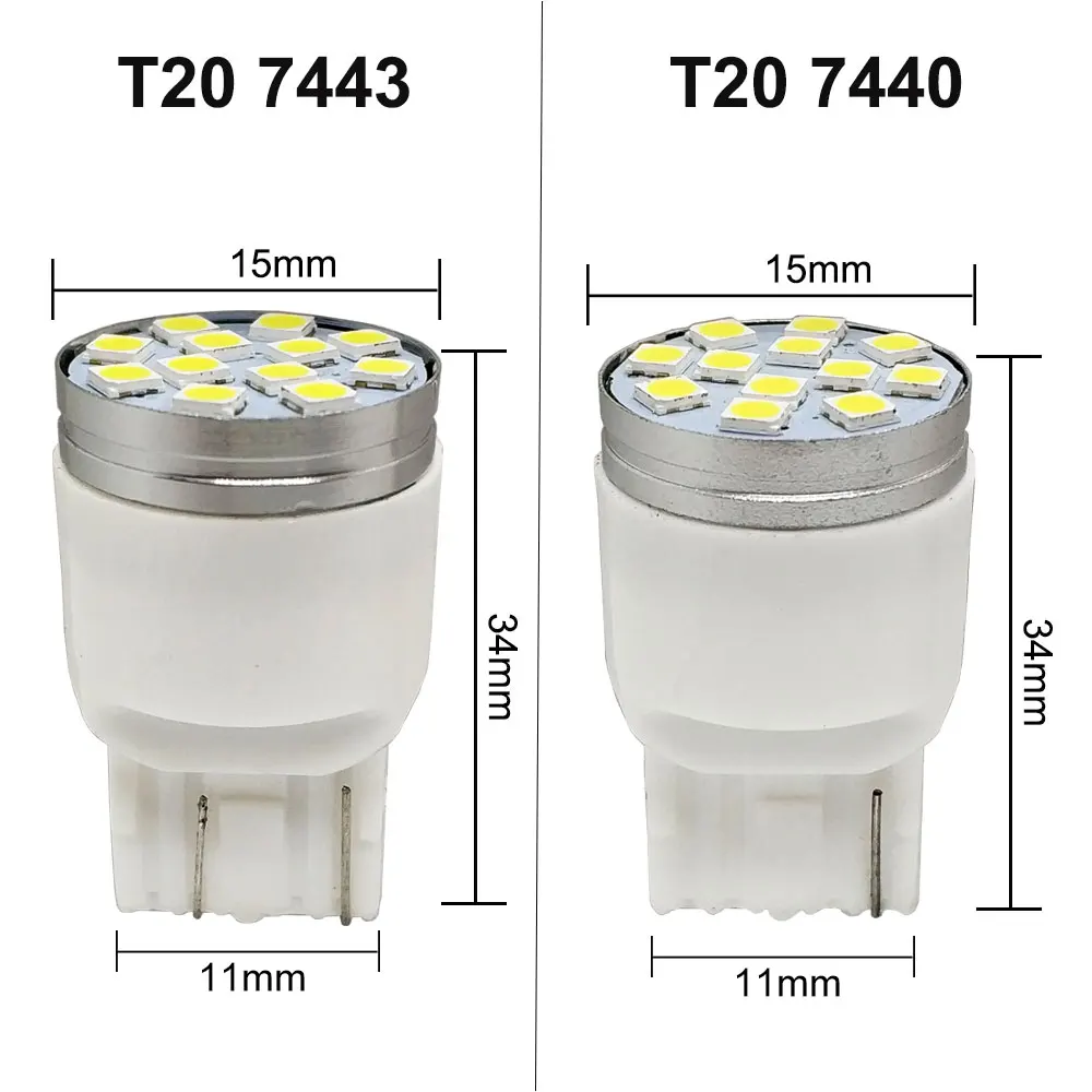 1 шт. T20 светодиодный W21/5W 7443 7440 W21W светодиодные лампы WY21W 12SMD 3030 автомобильные