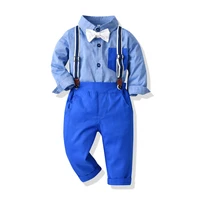 toddler boy set baby infant kids clothing suit 2021 autumn new arrive long sleeve shirt trousers belt children outfits