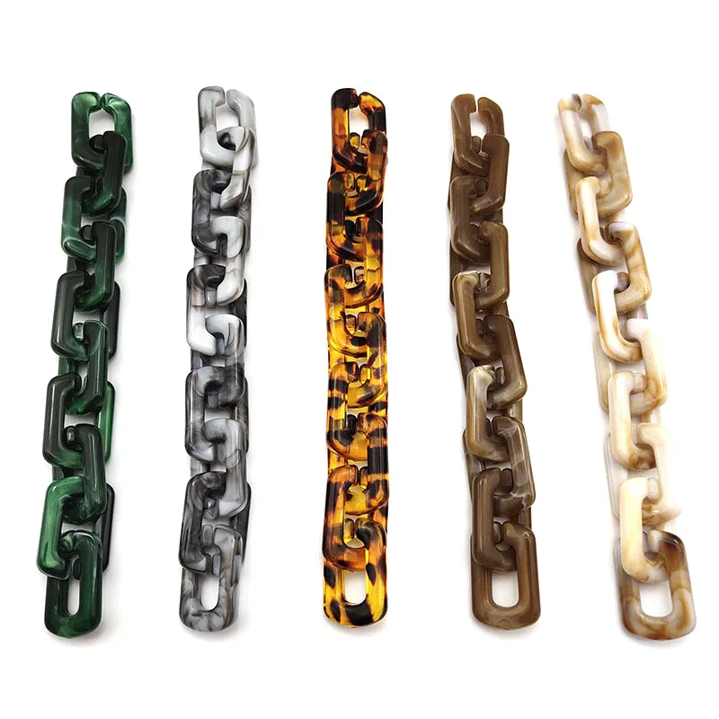 50 шт./лот, акриловые бусины с пряжкой, 21*30 мм, темная ручная сумка DIY, брелок для ключей, очки, цепи, открывающиеся петли, аксессуары, акриловая цепочка N208