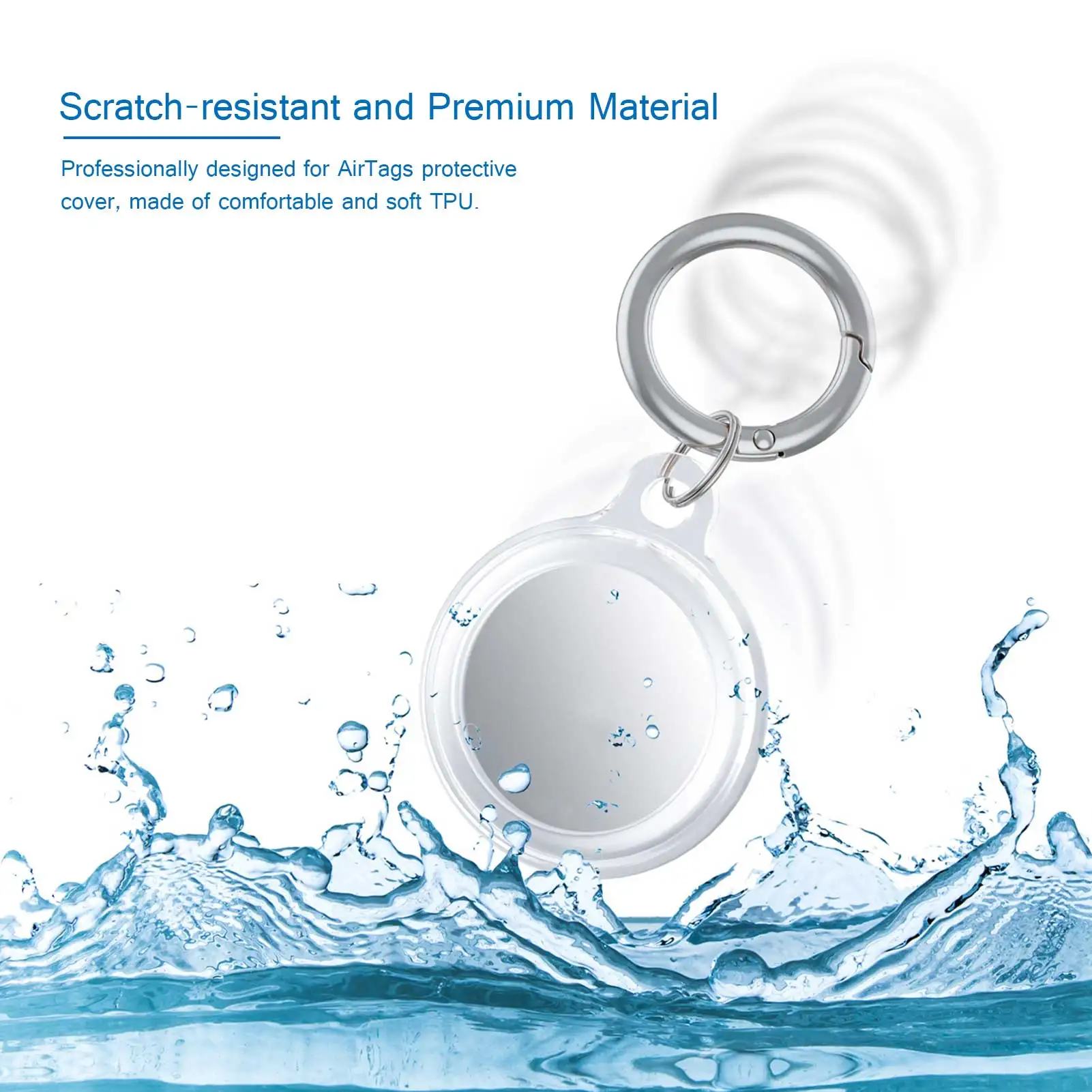 

TPU Case For AirTags Anti-Scratch Protective Cover With Keychain Pet Accessories