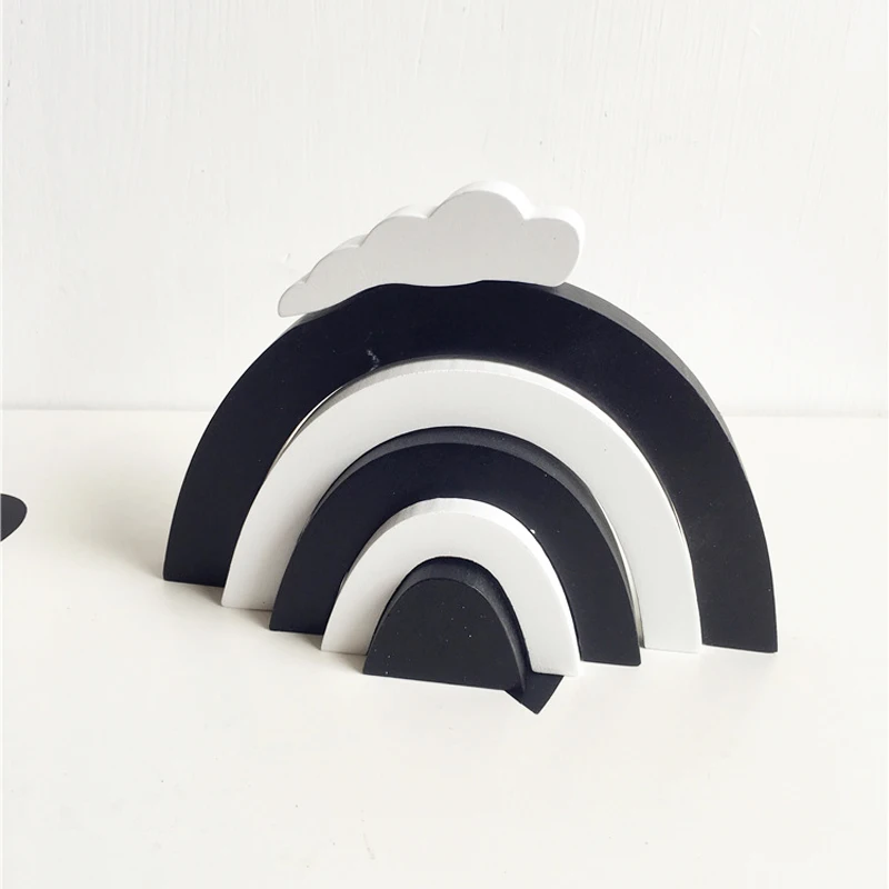 1 комплект ручной работы деревянные радужные детские игрушки блоки украшения