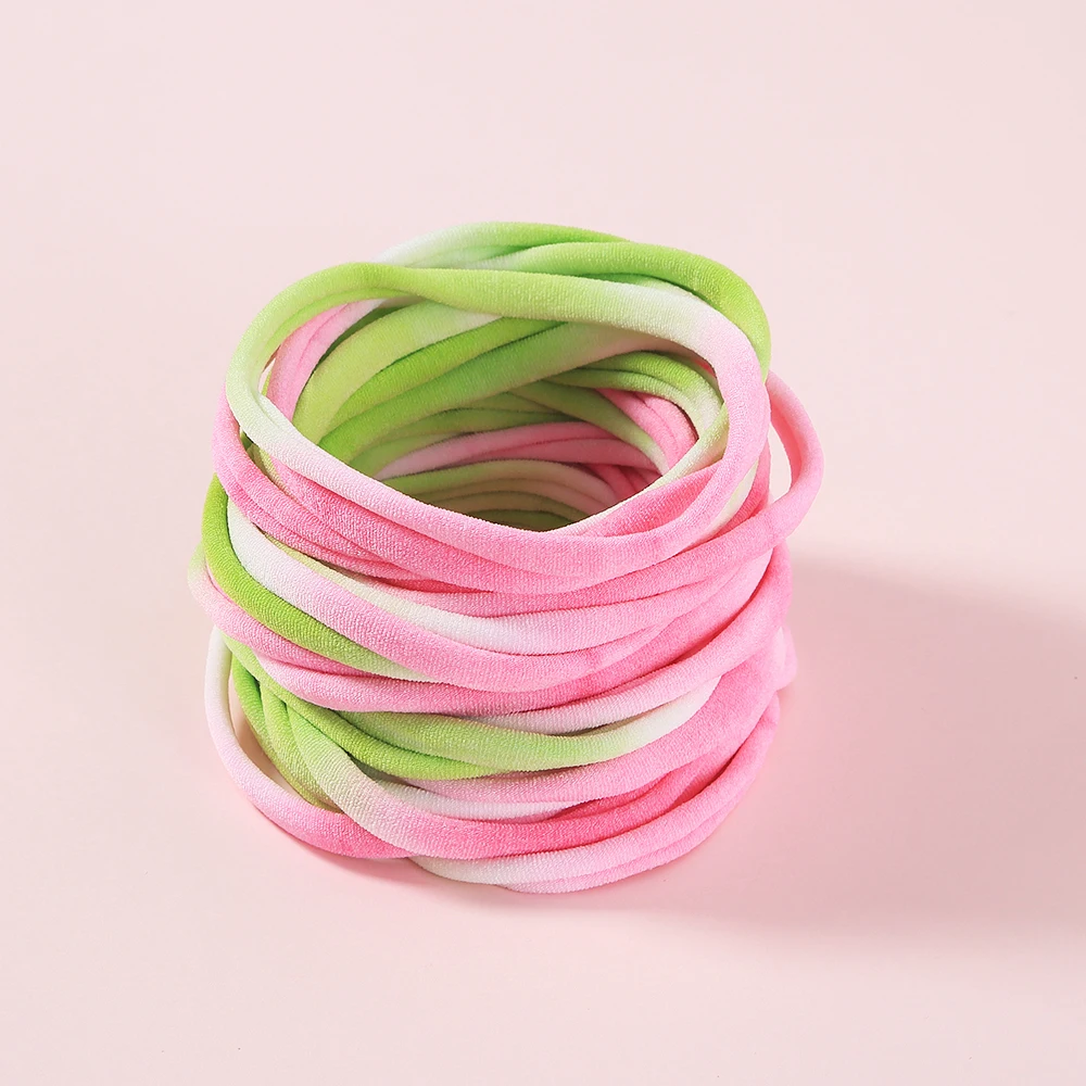 10 шт./лот мягкая лента для волос радужного цвета эластичная нейлоновая