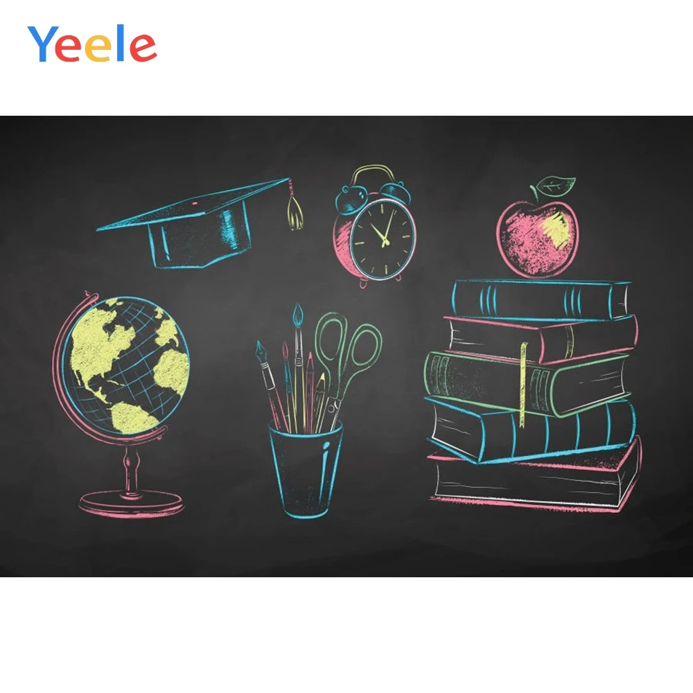 Фон для детской фотосъемки с изображением доски выпускного студийной