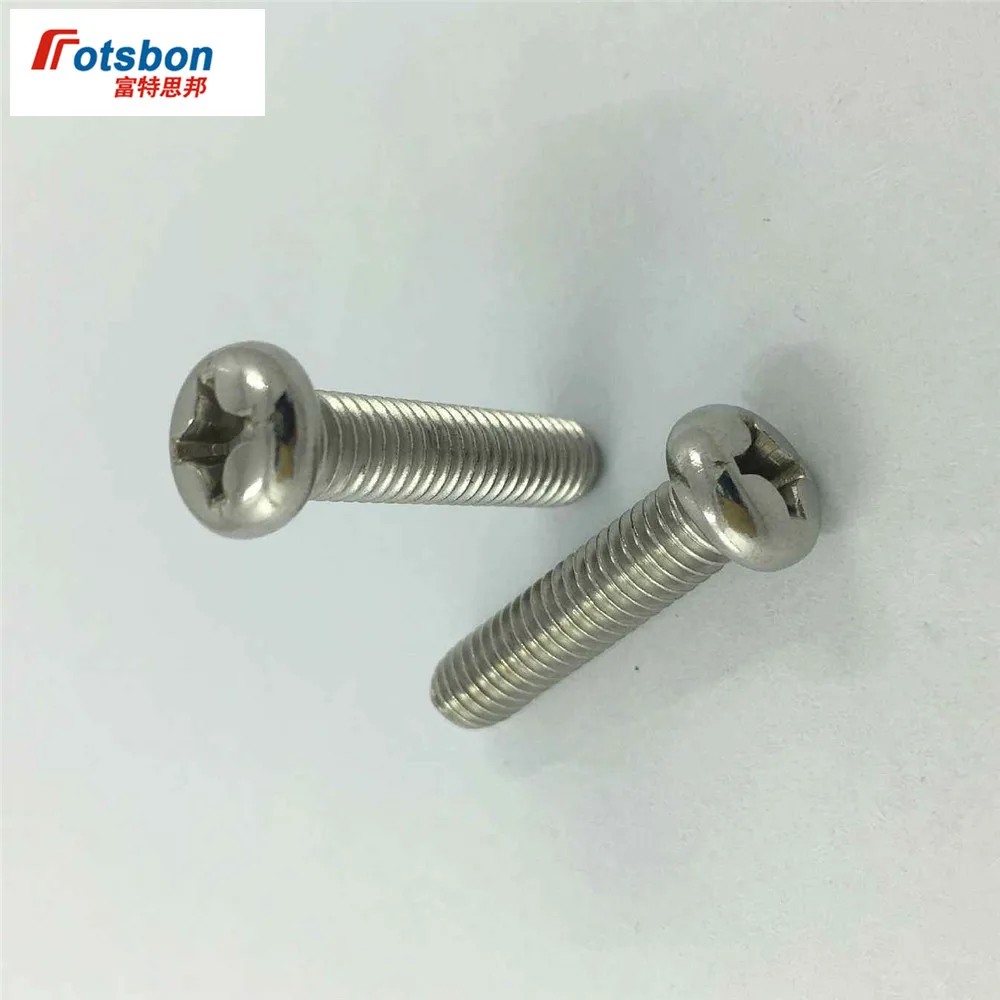 

M2.5 Cross Recessed Raised Counter Pan Head Screw Flat Tail Screws Phillip Plaine Inox Puntas Rvs Vis Inoxydable DIN7985 ISO7045