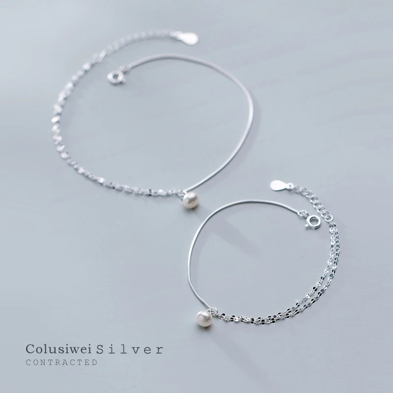 Colusiwei двойной Слои серебряная звезда браслет цепочка модные простые браслеты для