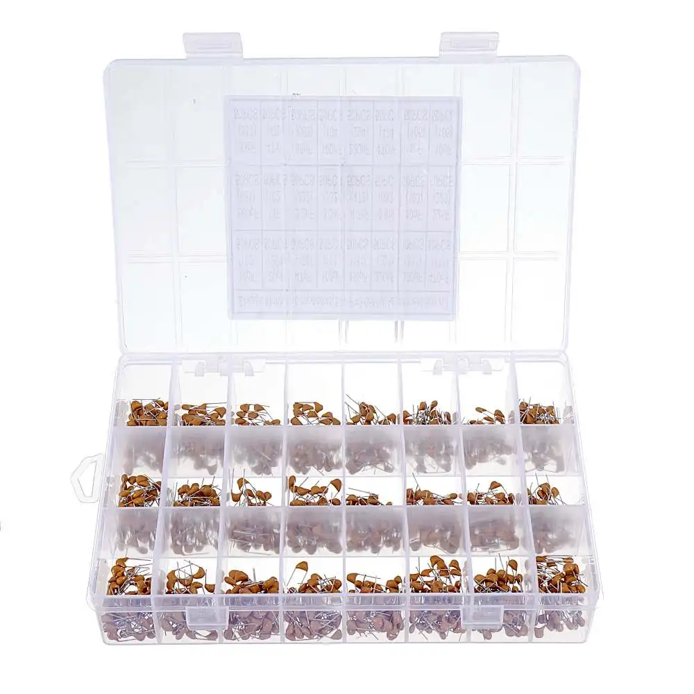 

1200 шт. 24 значения 50В 10pF-10uF монолитный керамический конденсатор в ассортименте