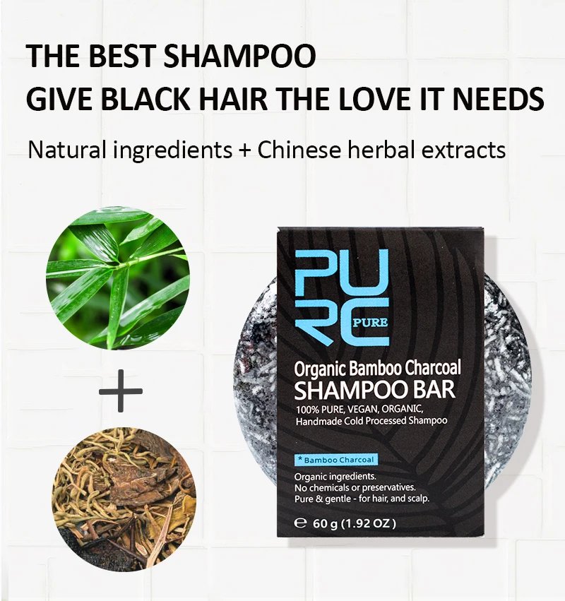 Gray White Hair Color Dye Treatment Bamboo Charcoal Clean Detox Soap Bar Black Hair Shampoo Shiny Hair & Scalp Treatment
