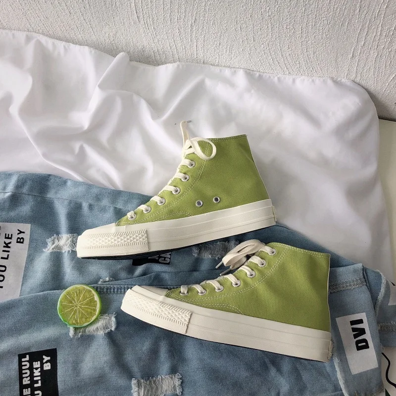 Женские Дышащие парусиновые туфли CUZULLAA модные кроссовки горчичного и зеленого