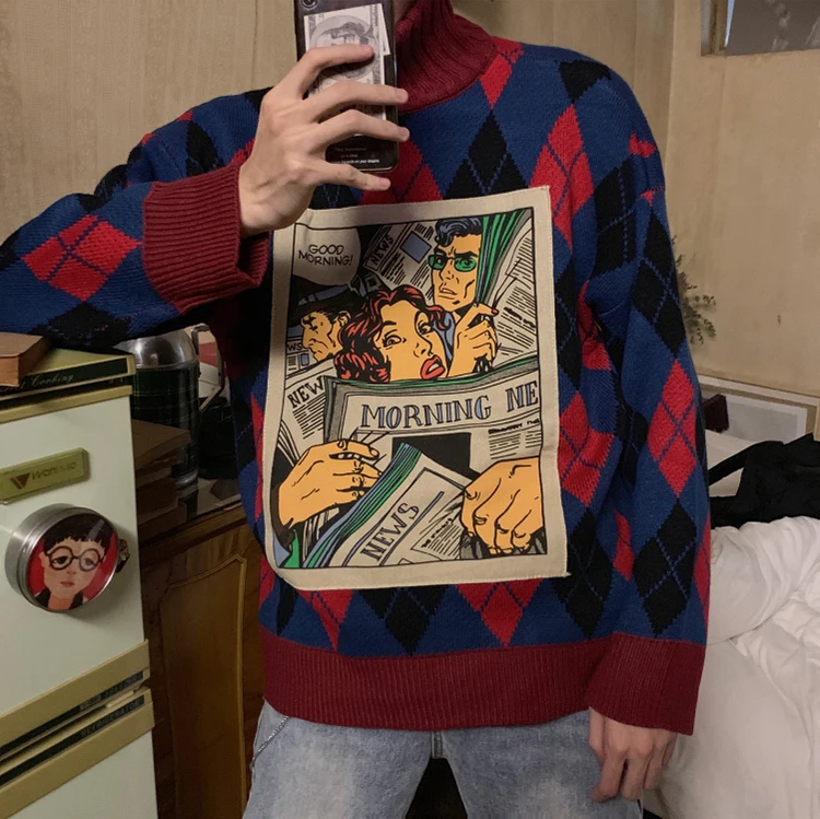 Ins/Новинка 2019 года сезон осень-зима свитер с воротником-хомутом в форме