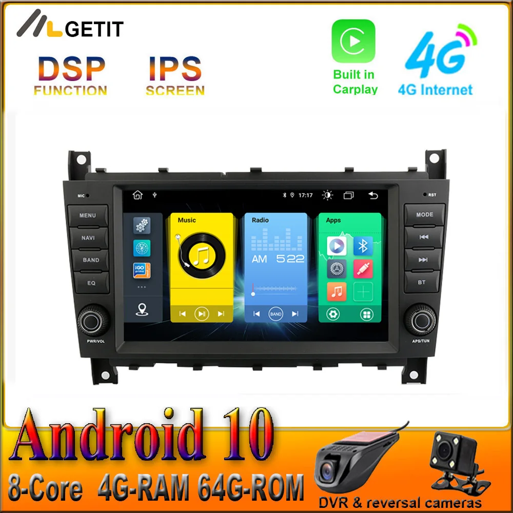 

8" DSP Android 10 Car Multimedia Stereo Radio GPS for Mercedes/Benz/CLK/W211/W203/W208/W463/Vaneo/Viano/Vito