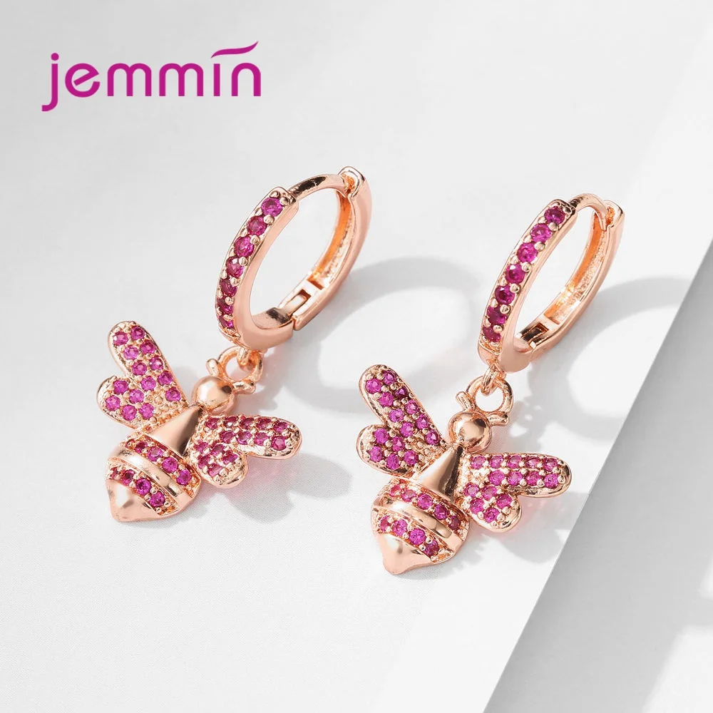 

New Arrival 925 Sterling Silver Drop Earrings Cute Romantic Style Butterfly Shape Austrian Crystal Women Girls Birthday Party