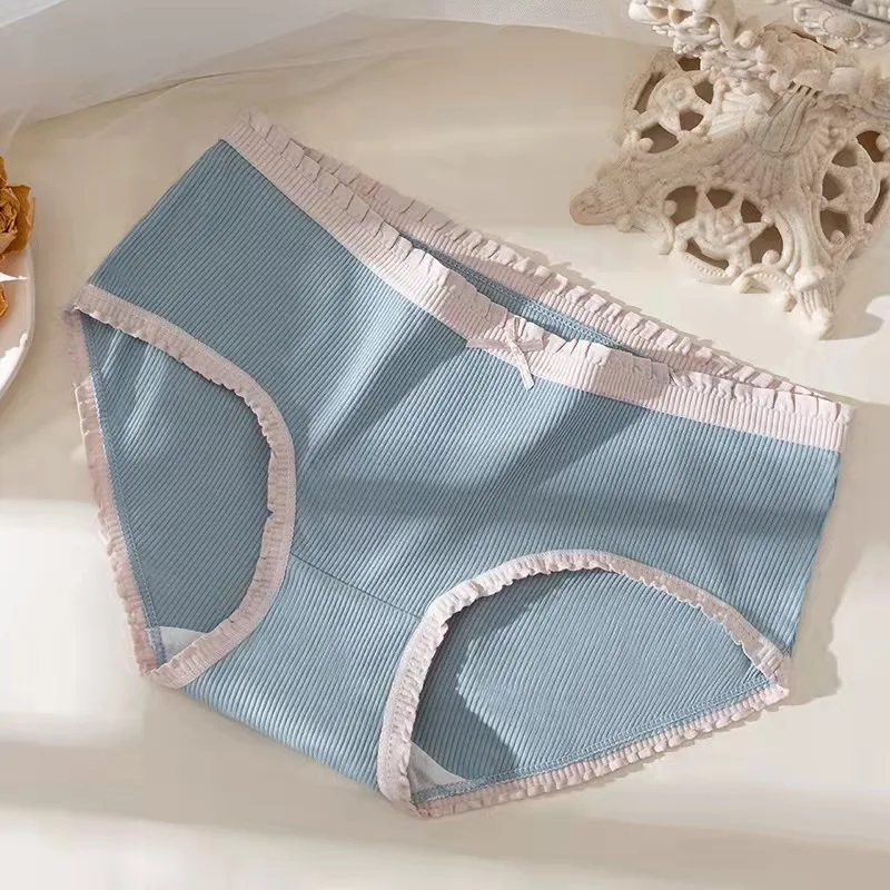 

Хлопковые трусики сладкого цвета с бантом для женщин, нижнее белье, мягкие бесшовные трусы, трусы, женское нижнее белье со средней посадкой