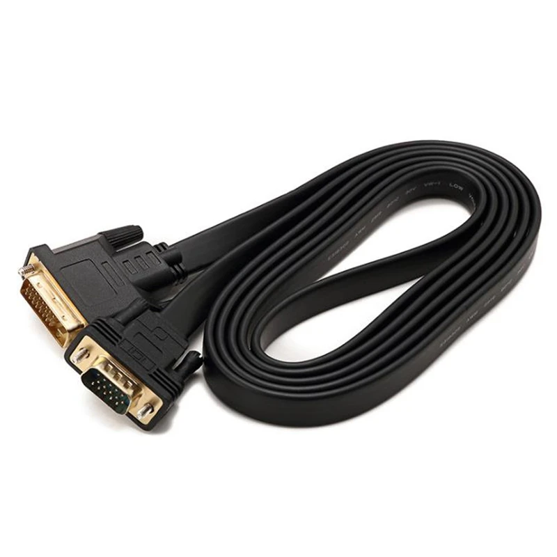Активный DVI D Dual Link 24 + 1 мужчина к VGA Мужской адаптер с плоским кабелем адаптера для