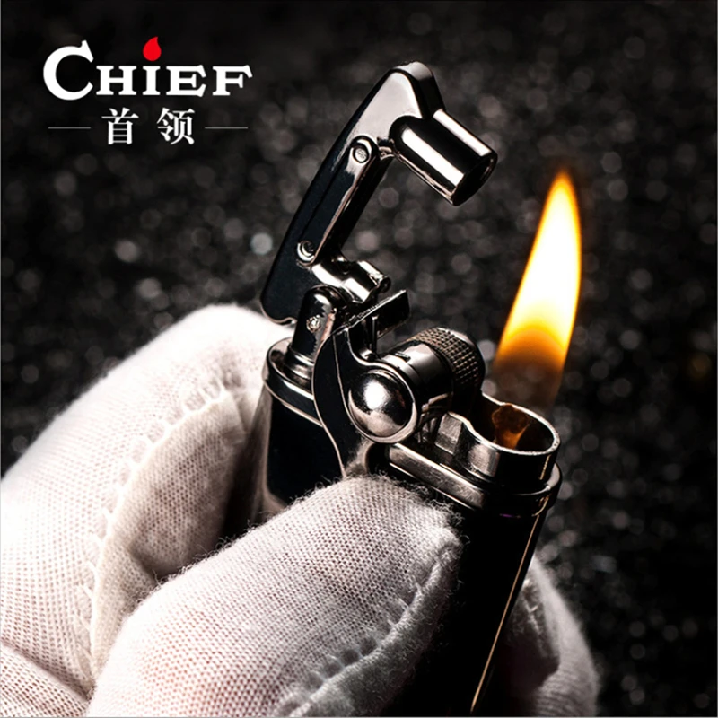 

New Metal Gasoline Flint Lighter Luxury Free Fire Kerosene Lighter Inflated Oil Lighter Grinding Wheel Crafts Gadgets For Men