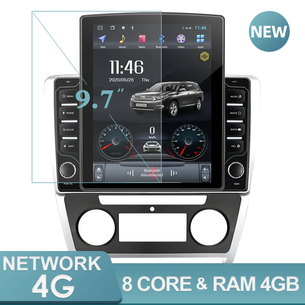 Автомагнитола Isudar H53 4G 1 Din Android для Skoda Octavia 2009 2010 2011 2012 2013 Автомобильный
