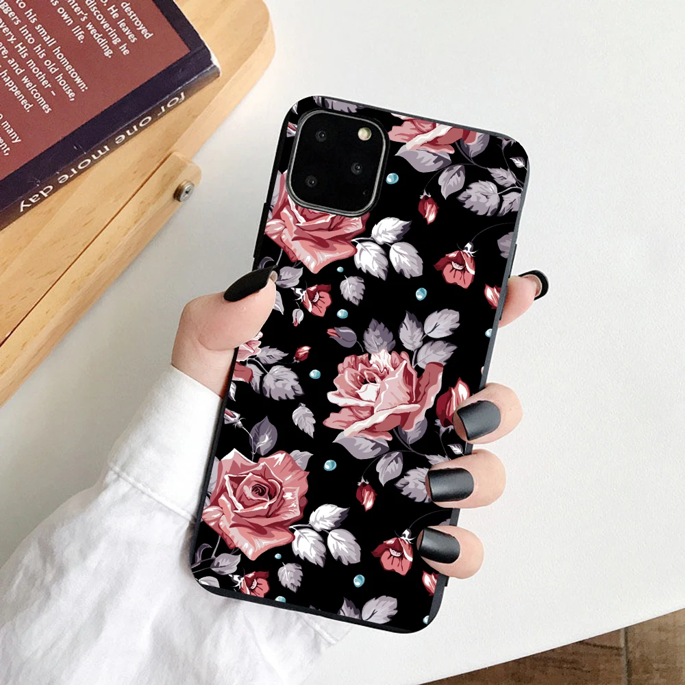3D Рельефный цветок изысканный чехол s для Apple iPhone 8 7 Plus X ТПУ силиконовый мягкий чехол для iPhone 6S 5S SE XS 11Pro Max XR